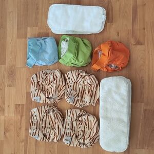Kawaii Cloth Diaper Lot Bundle All In One Tiger G-diapers M